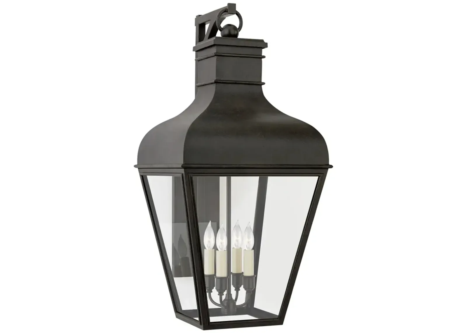 Fremont Medium Bracketed Wall Lantern in French Rust with Clear Glass