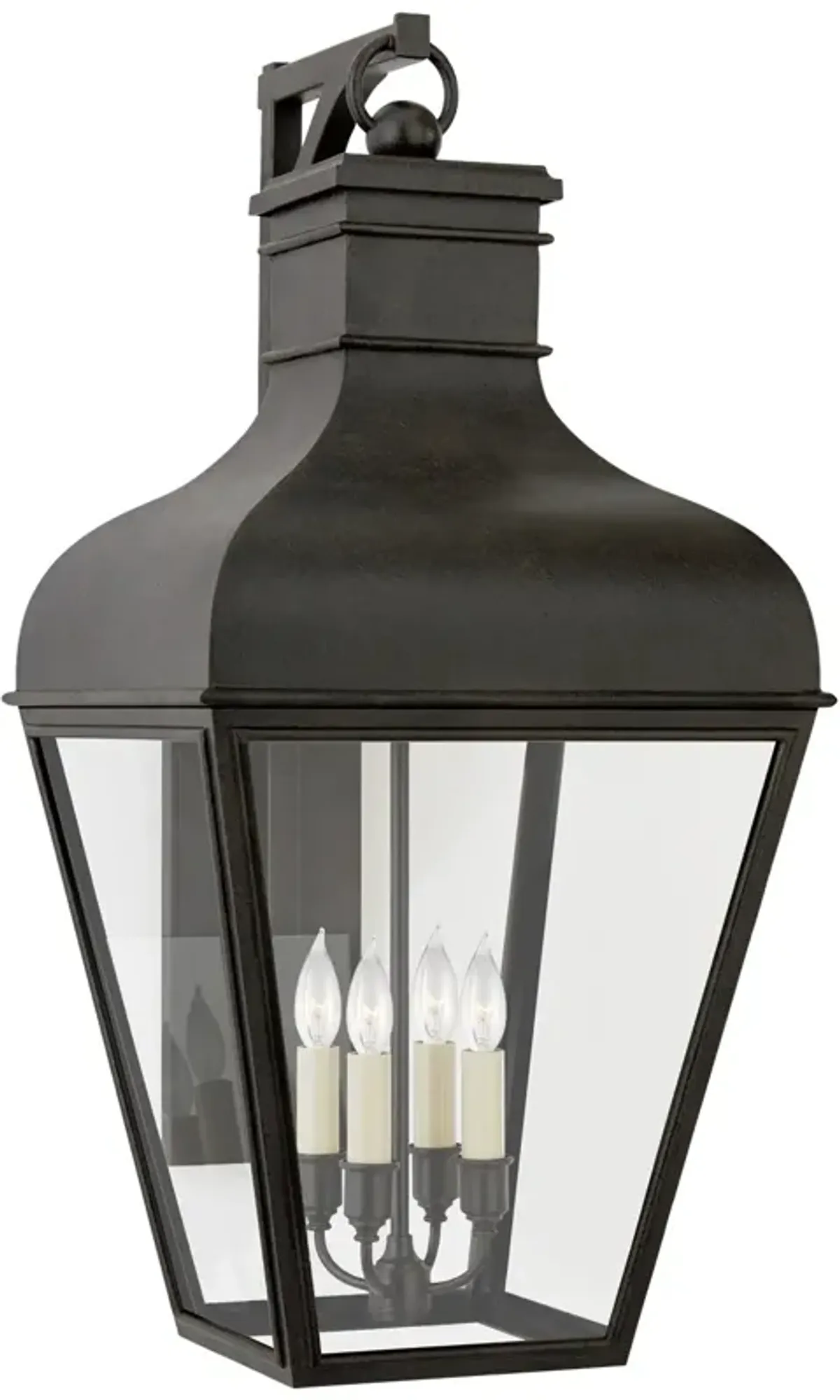 Fremont Medium Bracketed Wall Lantern in French Rust with Clear Glass