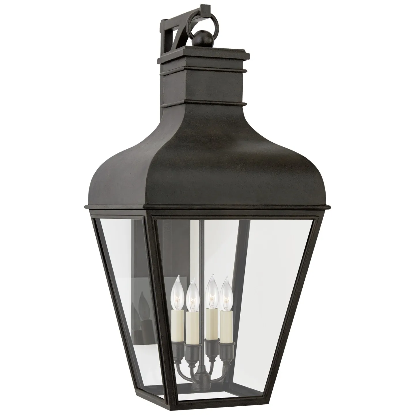 Fremont Medium Bracketed Wall Lantern in French Rust with Clear Glass