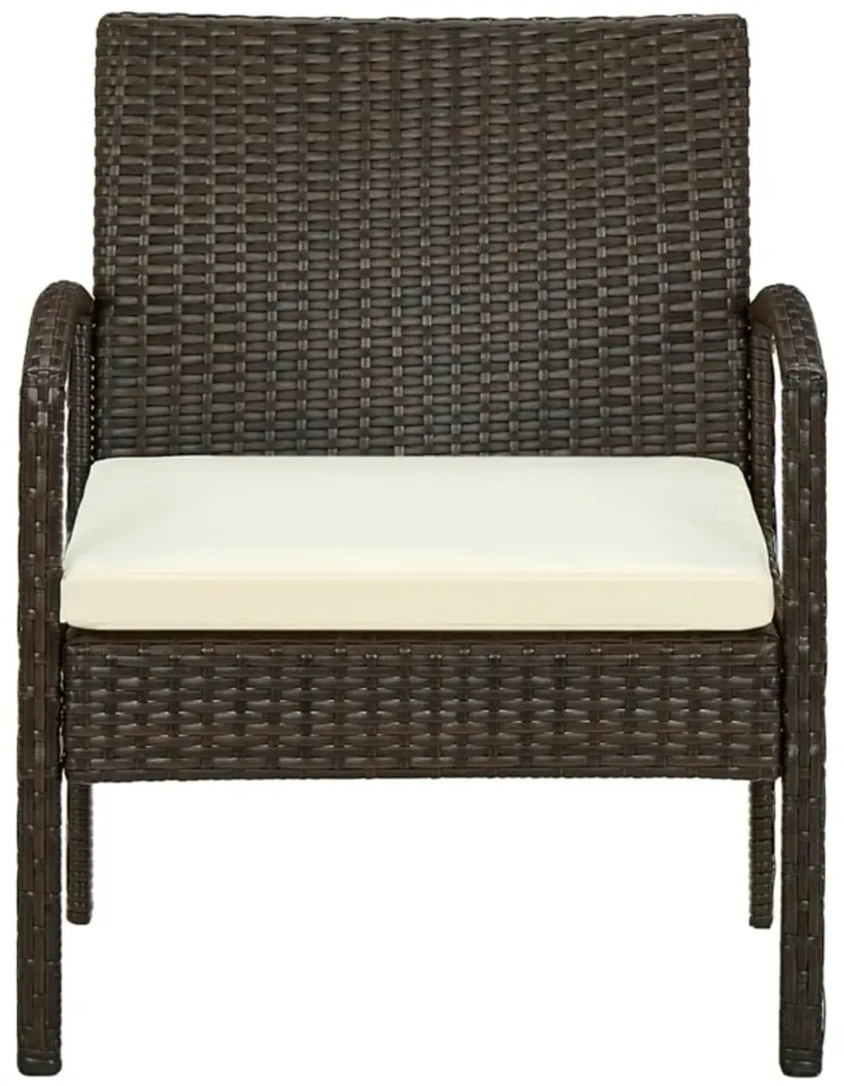 vidaXL Garden Chair with Cushion Poly Rattan Brown