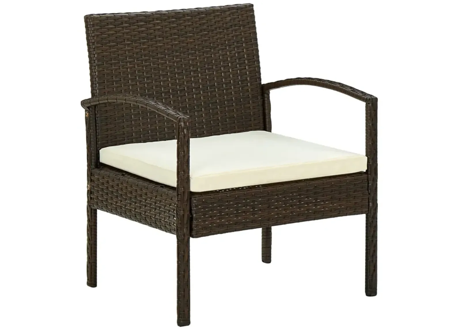 vidaXL Garden Chair with Cushion Poly Rattan Brown