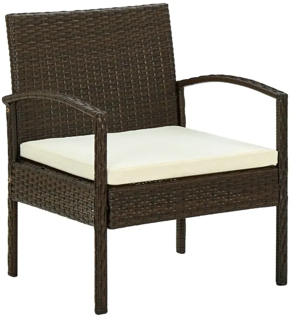 vidaXL Garden Chair with Cushion Poly Rattan Brown