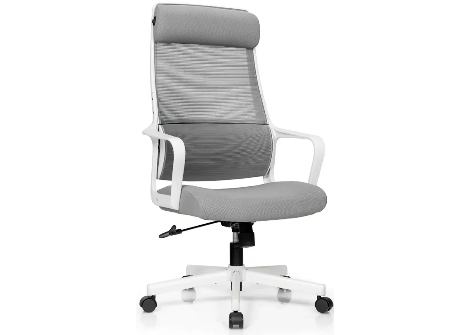 Adjustable Mesh Office Chair with Heating Support Headrest