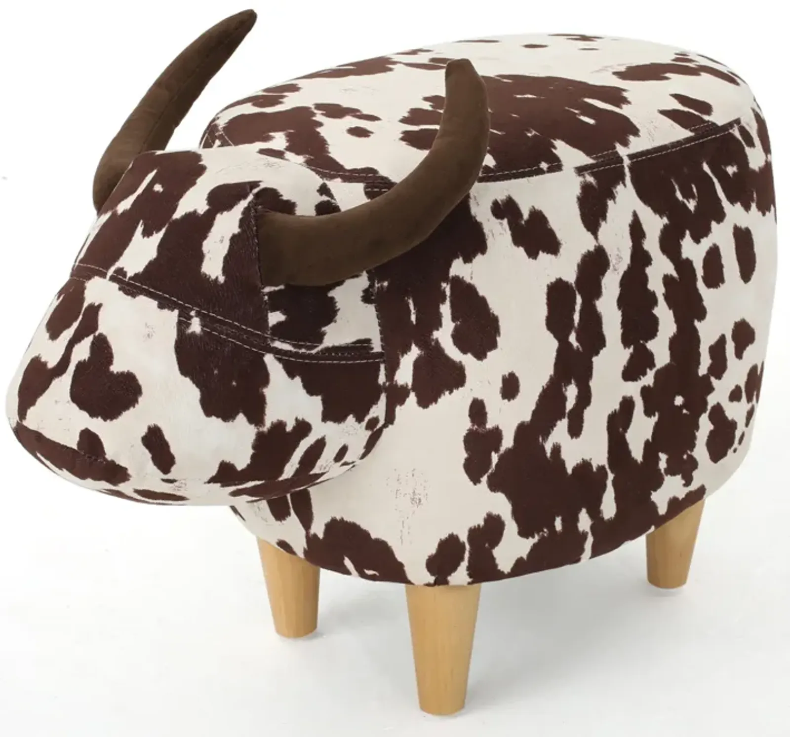 Adorable Cow-Shaped Velvet Ottoman for Kids