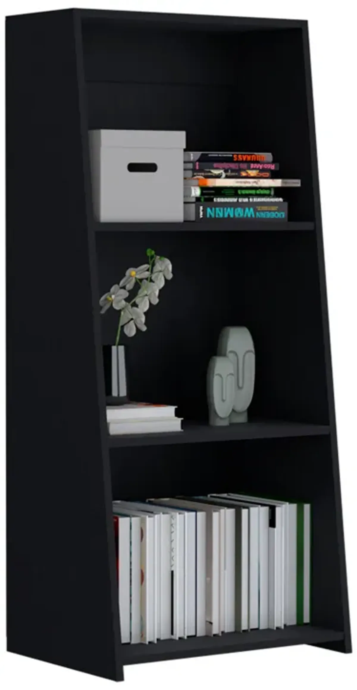 Gakona Bookcase, 3 shelves, Black