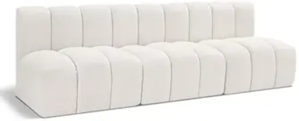 Meridian Furniture Arc Cream Boucle Fabric Modular Sofa