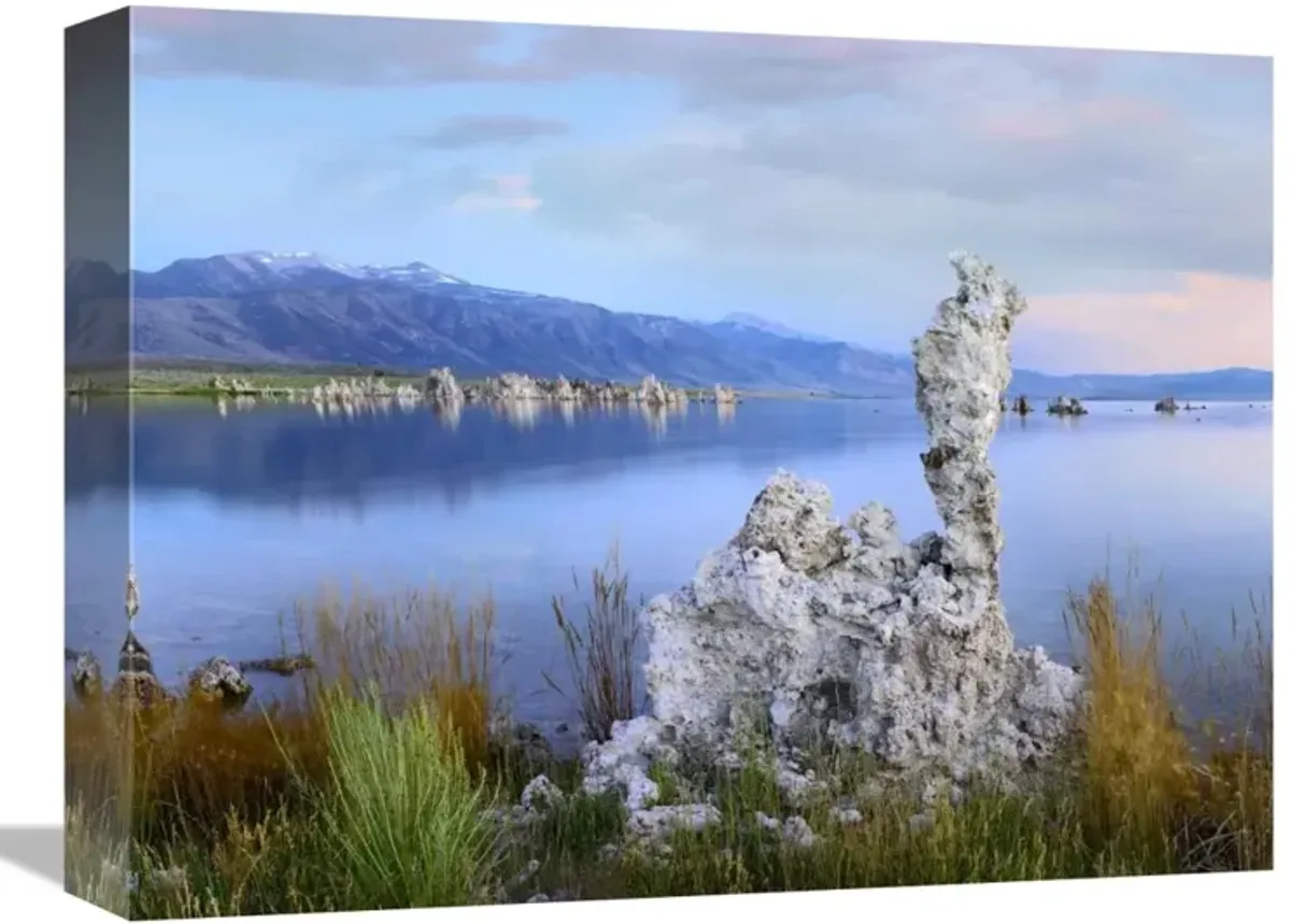 Wind and rain eroded tufa towers along shore of Mono Lake, California-Canvas Art-16x12