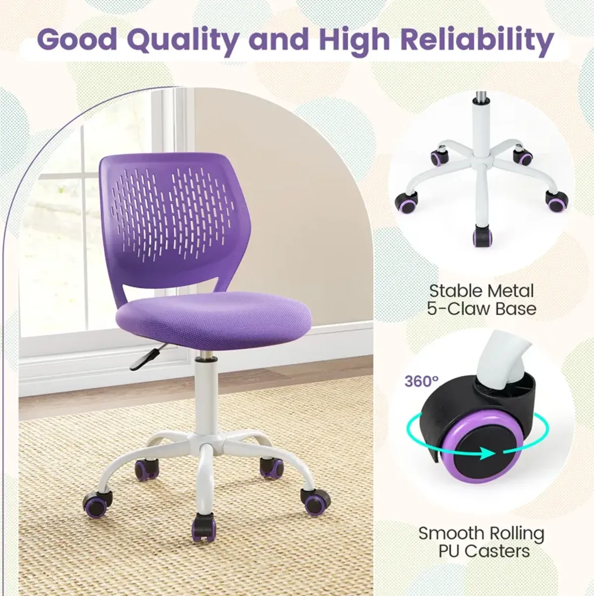 Ergonomic Children Study Chair with Adjustable Height