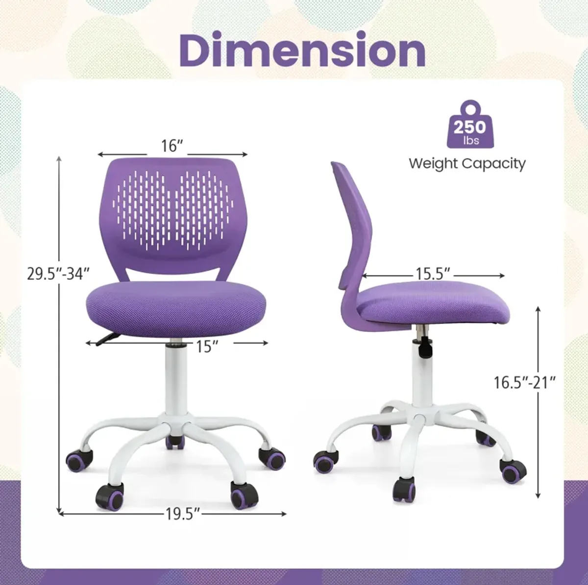 Ergonomic Children Study Chair with Adjustable Height