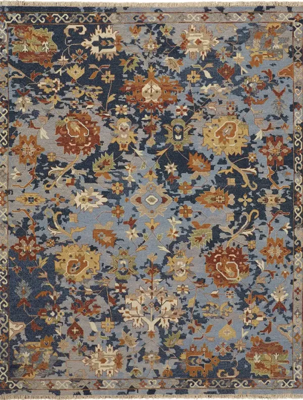 Leylan 0587F 2' x 3' Blue/Orange/Red Rug