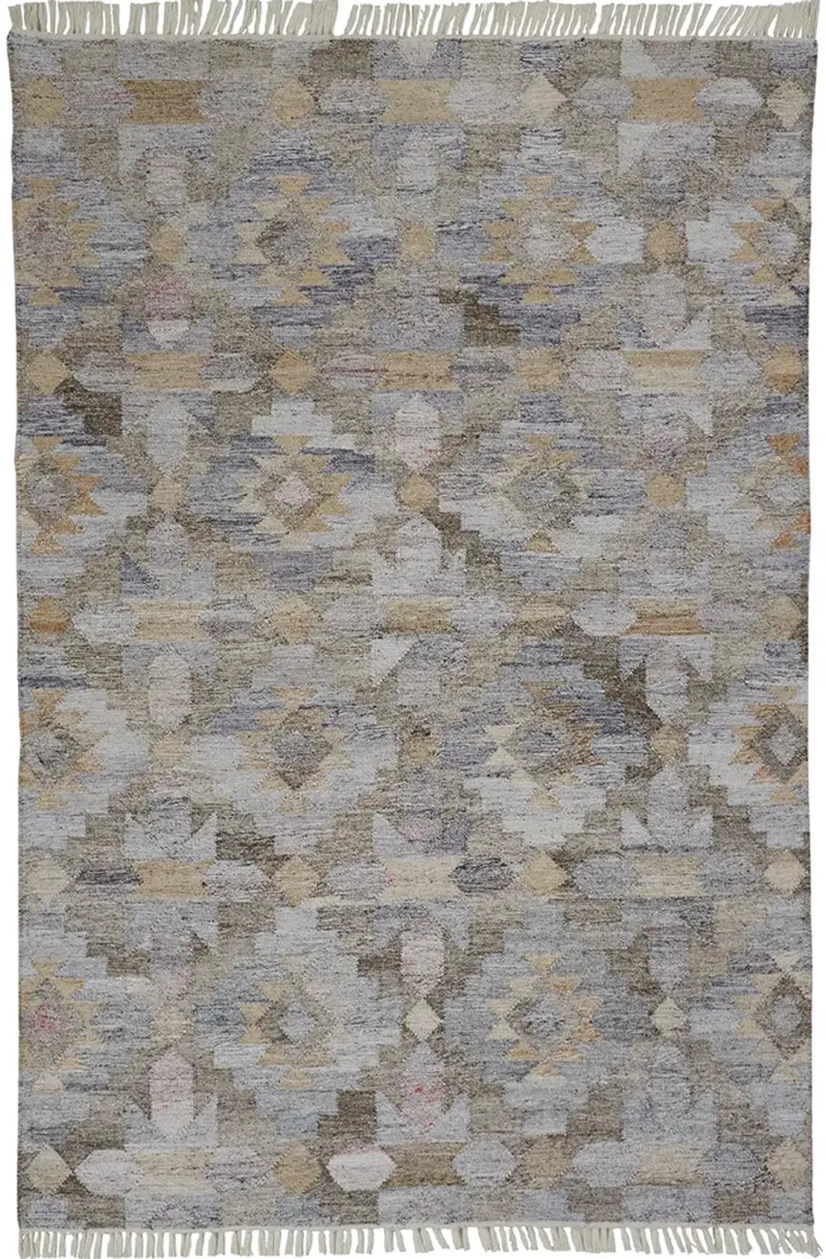 Beckett 0818F Taupe/Gray/Blue 5' x 8' Rug