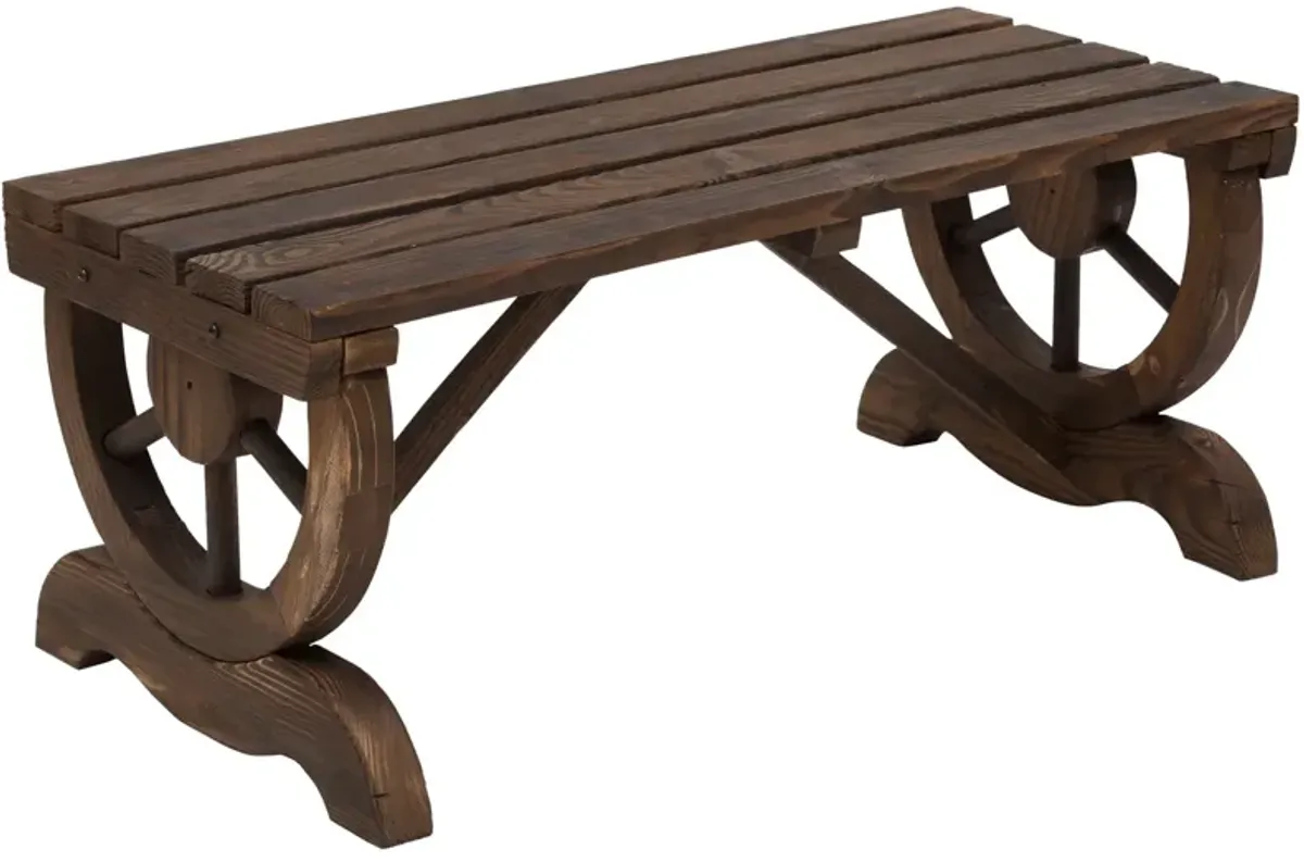 Brown Garden Seat: 2-Person Wooden Bench, Rustic Style, 550 LBS Capacity