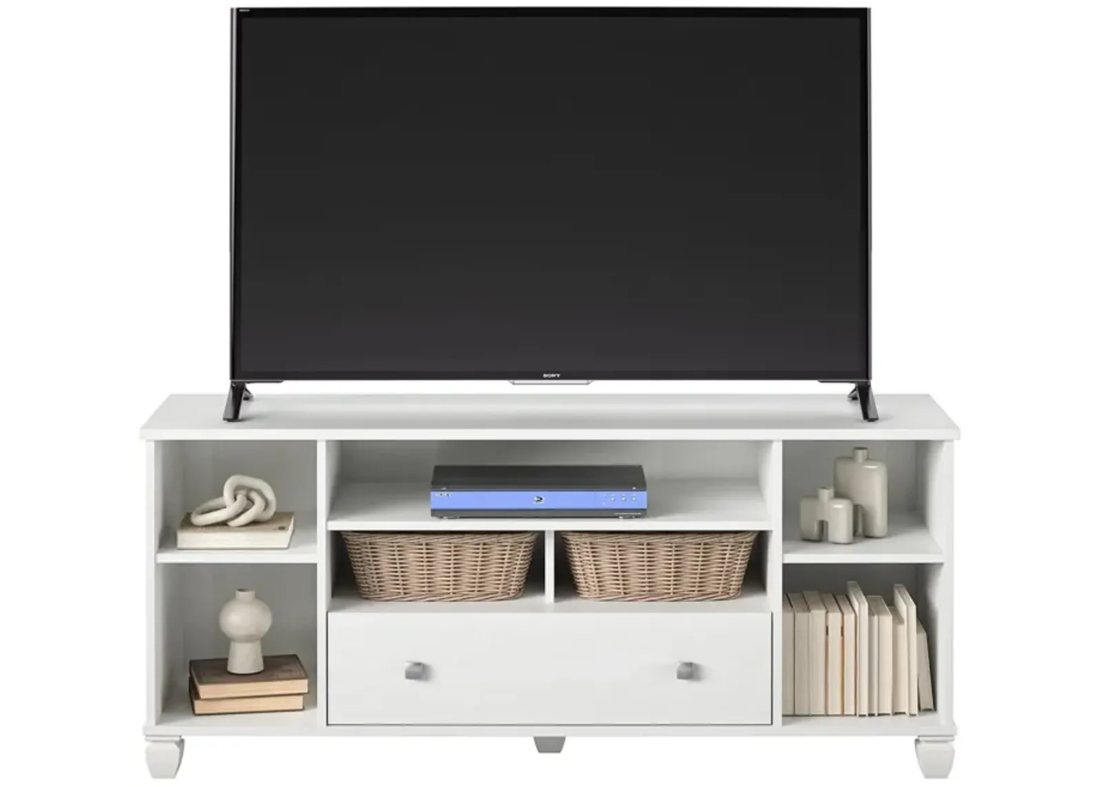 Brett TV Stand for TVs up to 64" with 7 Open Shelves and 1 Drawer