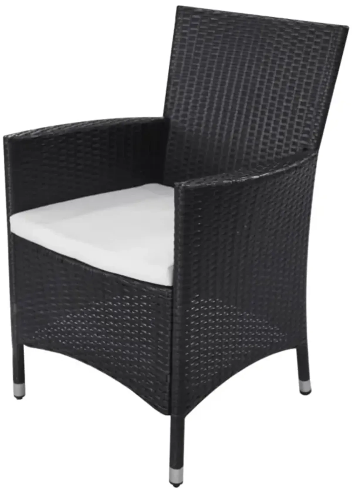 vidaXL 11 Piece Outdoor Dining Set with Cushions Poly Rattan Black