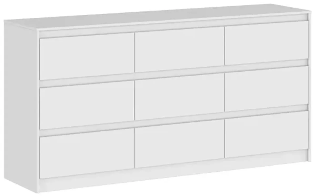 FUFU&GAGA Dresser with 9 Spacious Drawers, (63" W x 15.7" D x 31.5" H),White