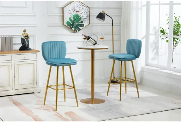 Bar Stools With Back And Footrest Counter Height Dining Chairs Set of 2