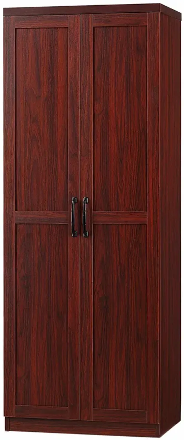 63" Espresso Pantry Cupboard: 5-Tier, 2 Adjustable Shelves, Anti-Tip