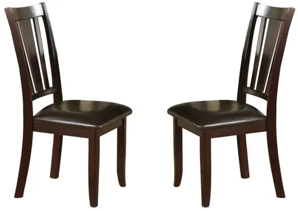 Streamdale Charlton Slat Back Dining Side Chairs In Espresso, Set Of 2