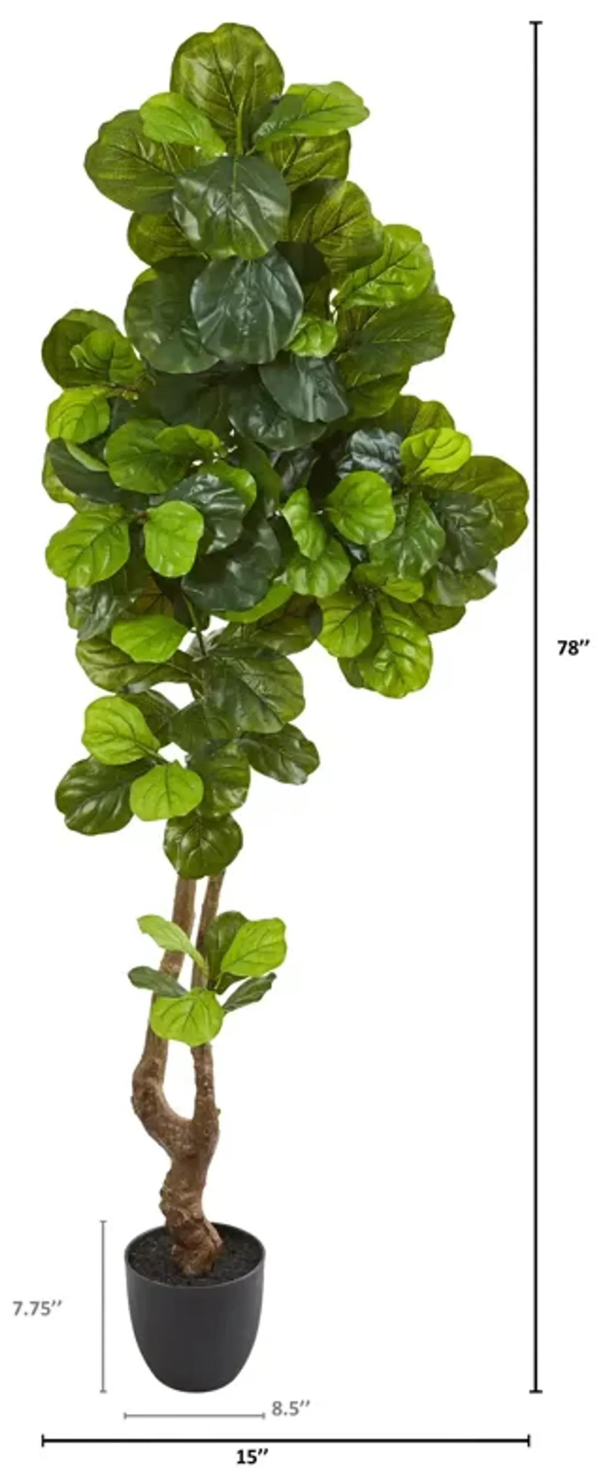 Hivvago 78 Inches Fiddle Leaf Artificial Tree (Real Touch)
