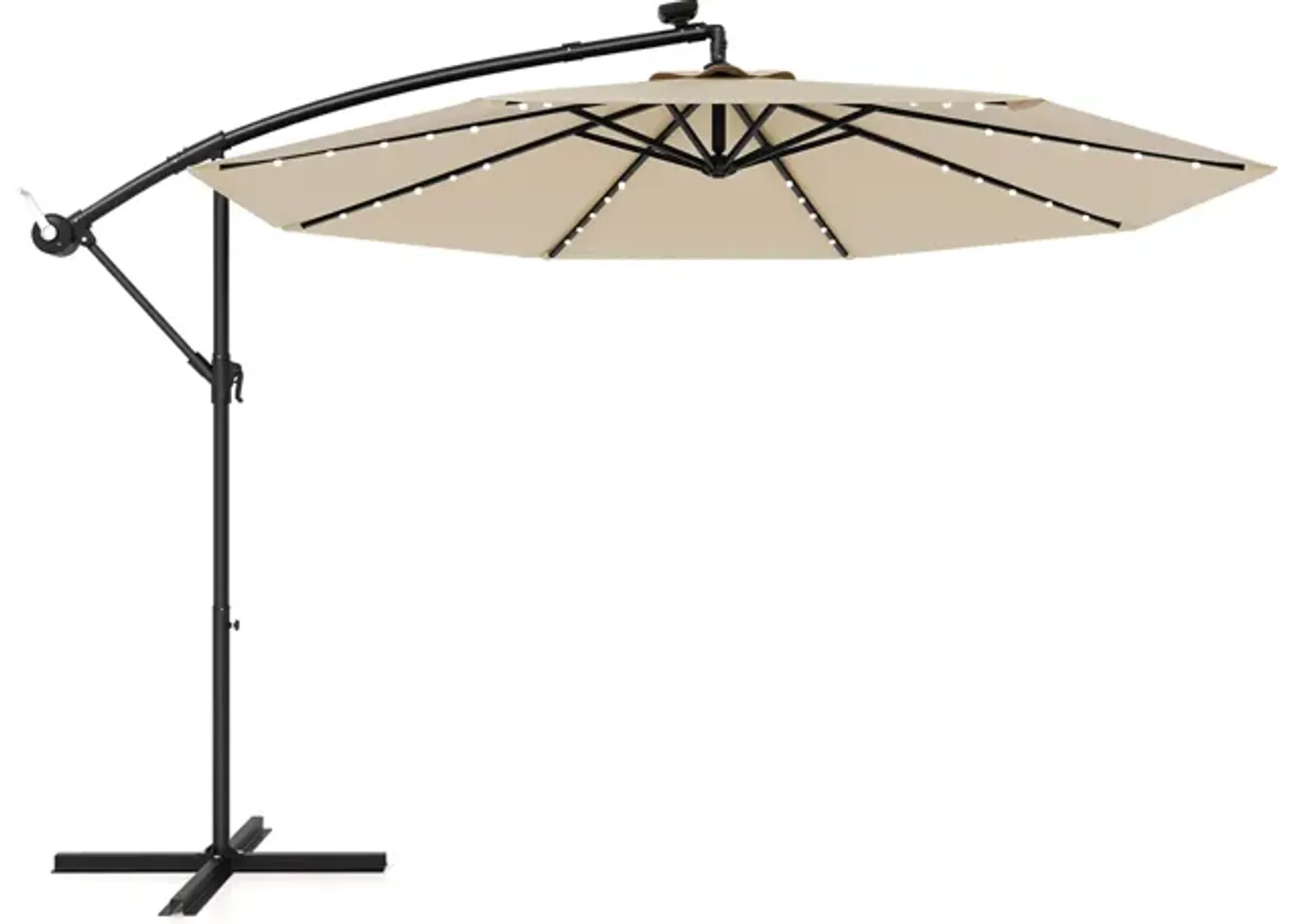 Solar Offset Hanging Umbrella with 40 Lamp Beads and Solar Panel