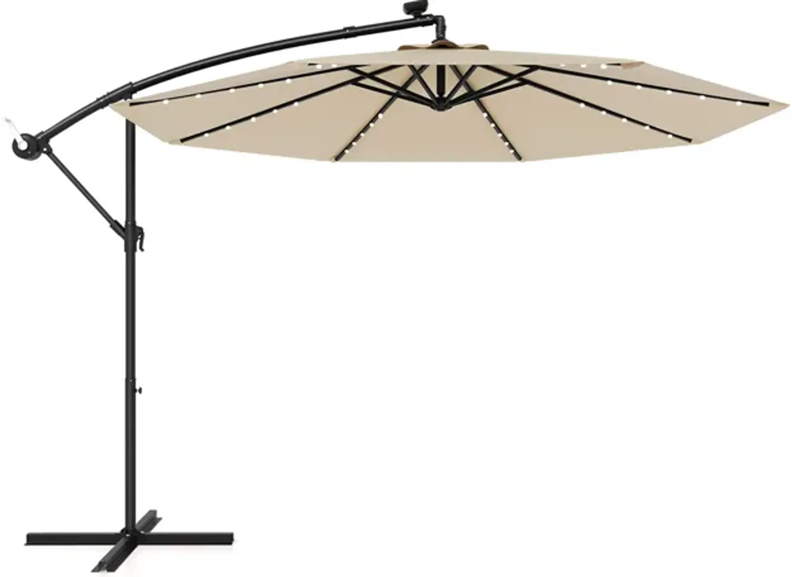 Solar Offset Hanging Umbrella with 40 Lamp Beads and Solar Panel