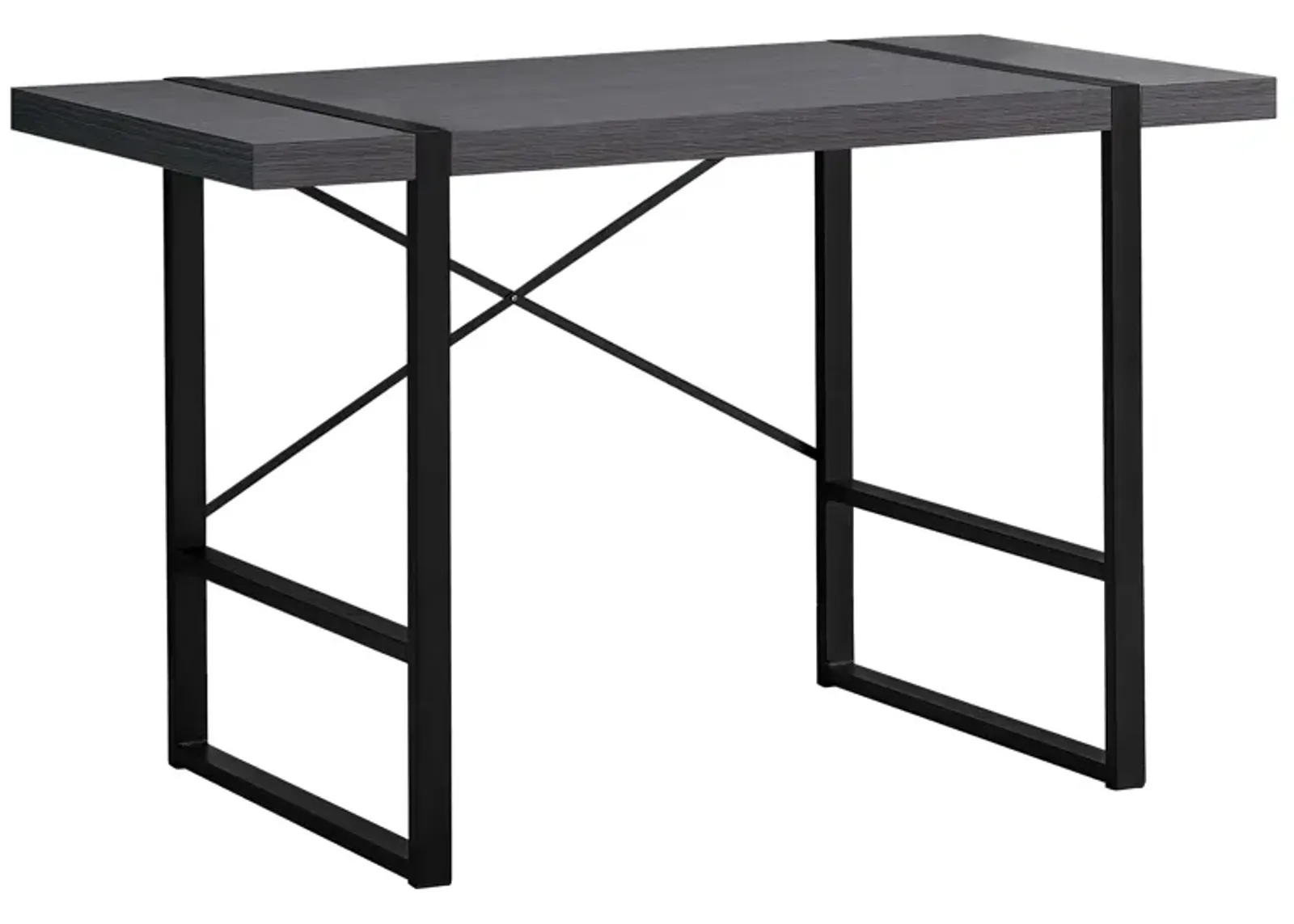 Monarch Specialties I 7312 Computer Desk, Home Office, Laptop, 48"L, Work, Metal, Laminate, Grey, Black, Contemporary, Modern