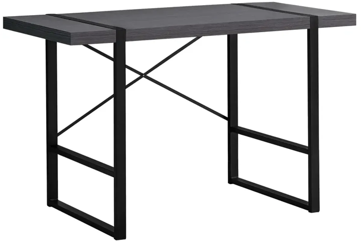 Monarch Specialties I 7312 Computer Desk, Home Office, Laptop, 48"L, Work, Metal, Laminate, Grey, Black, Contemporary, Modern