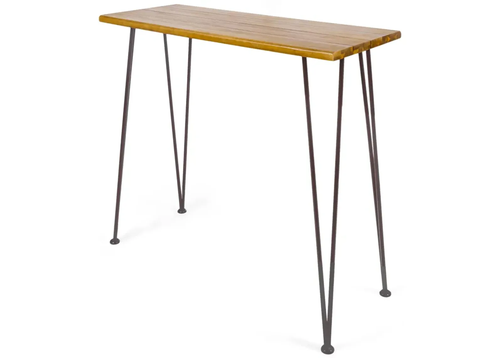 Chic Industrial Teak Acacia Wood Outdoor Bar Table