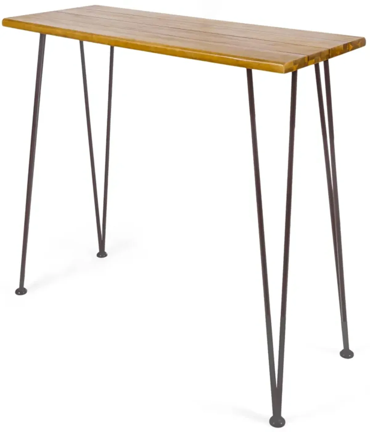 Chic Industrial Teak Acacia Wood Outdoor Bar Table