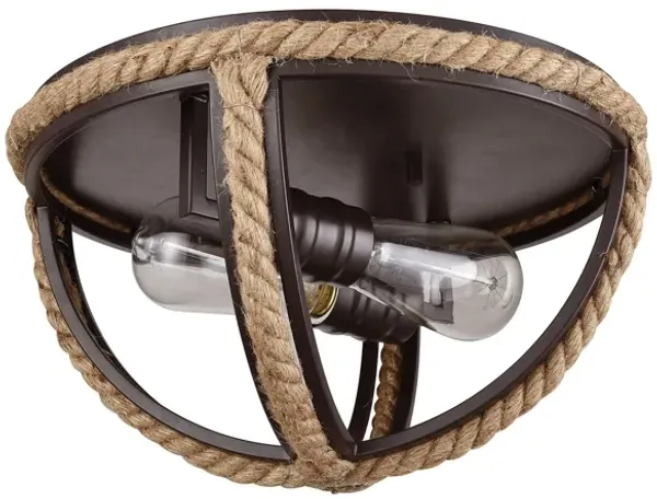 Natural Rope 13'' Wide 2-Light Flush Mount