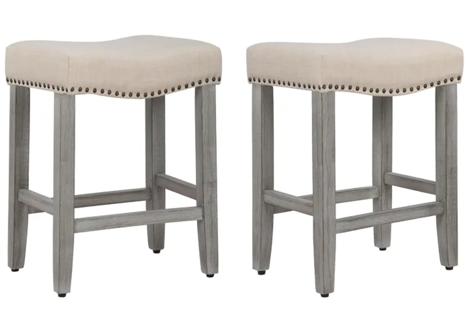 WestinTrends 24" Upholstered Saddle Seat Counter Stool (Set of 2)