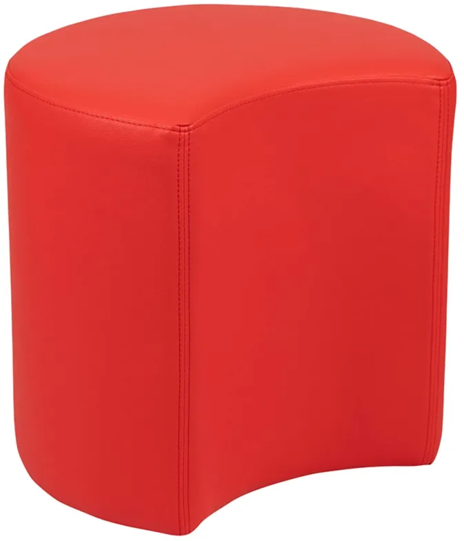 Flash Furniture Nicholas Soft Seating Flexible Moon for Classrooms and Common Spaces - 18" Seat Height (Red)