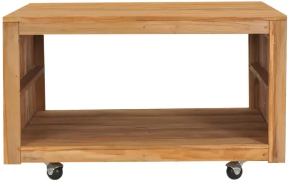 vidaXL Coffee Table 31.5"x31.5"x15.7" Solid Teak Wood