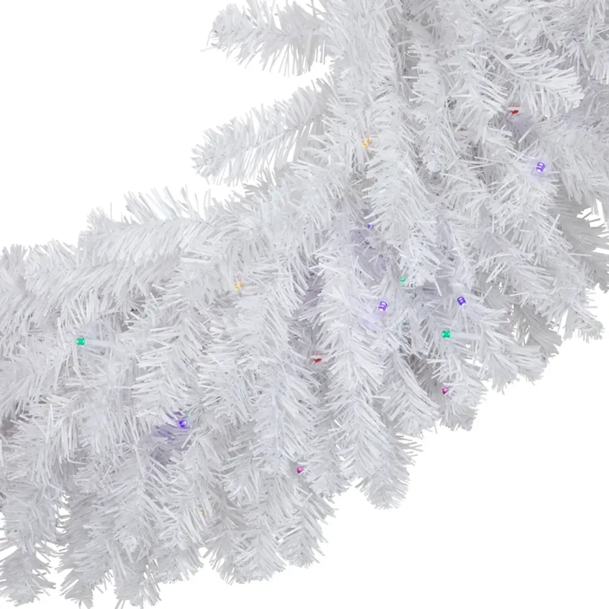 Pre-Lit White Pine LED Artificial Christmas Wreath - 36-Inch  Multicolor Lights