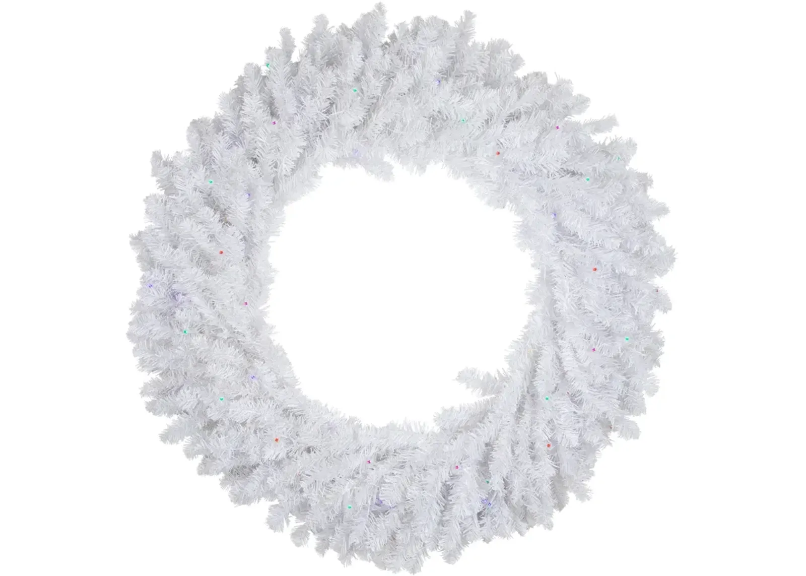 Pre-Lit White Pine LED Artificial Christmas Wreath - 36-Inch  Multicolor Lights