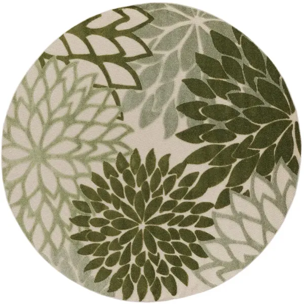 Aloha ALH05 Ivory/Green 7'10" x Round Rug