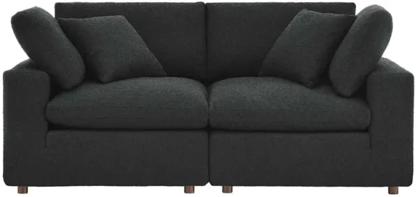 Commix Down Filled Overstuffed Boucle Fabric Loveseat