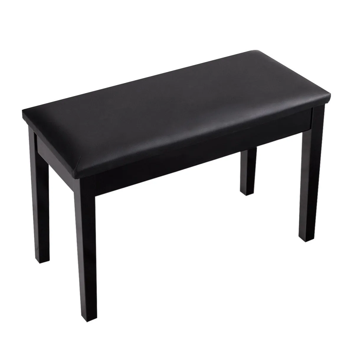 Solid Wood PU Leather Padded Piano Bench Keyboard Seat