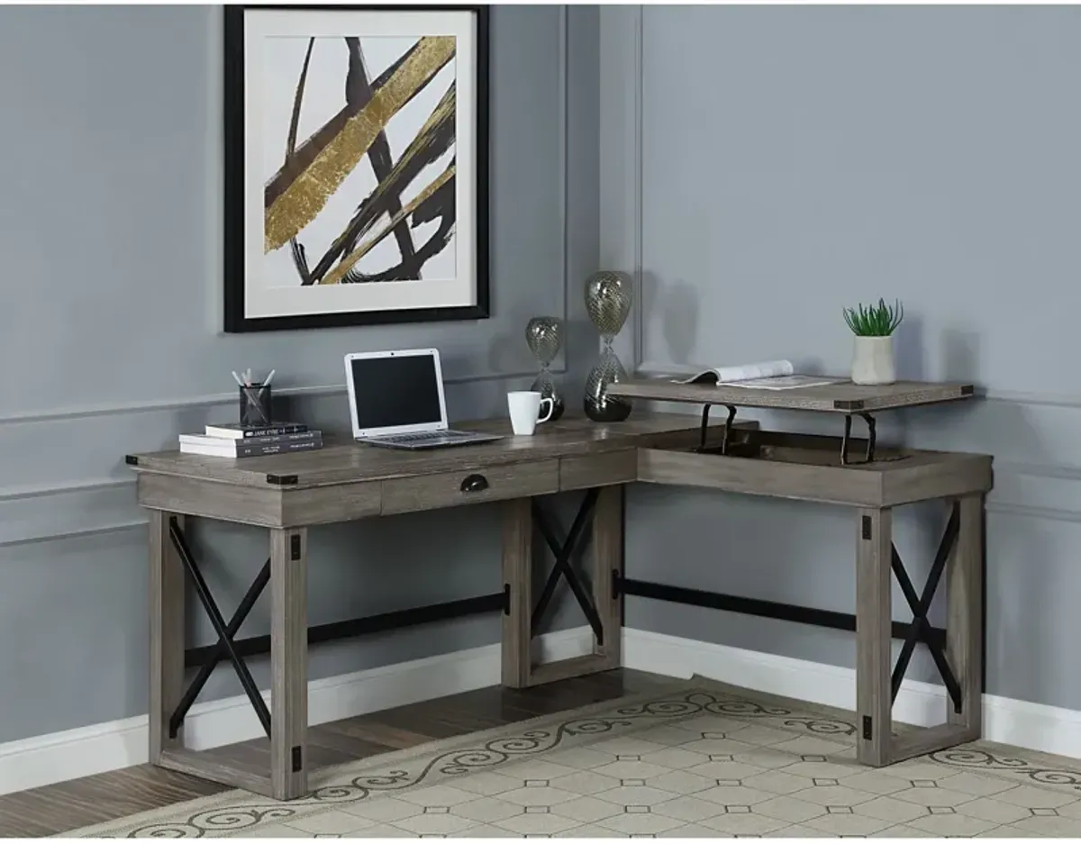 Talmar Writing Desk w/Lift Top in Weathered Gray Finish OF 00054