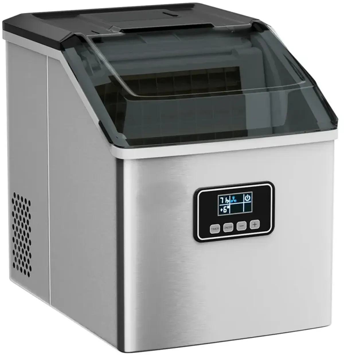 48 lbs Stainless Self-Clean Ice Maker with LCD Display