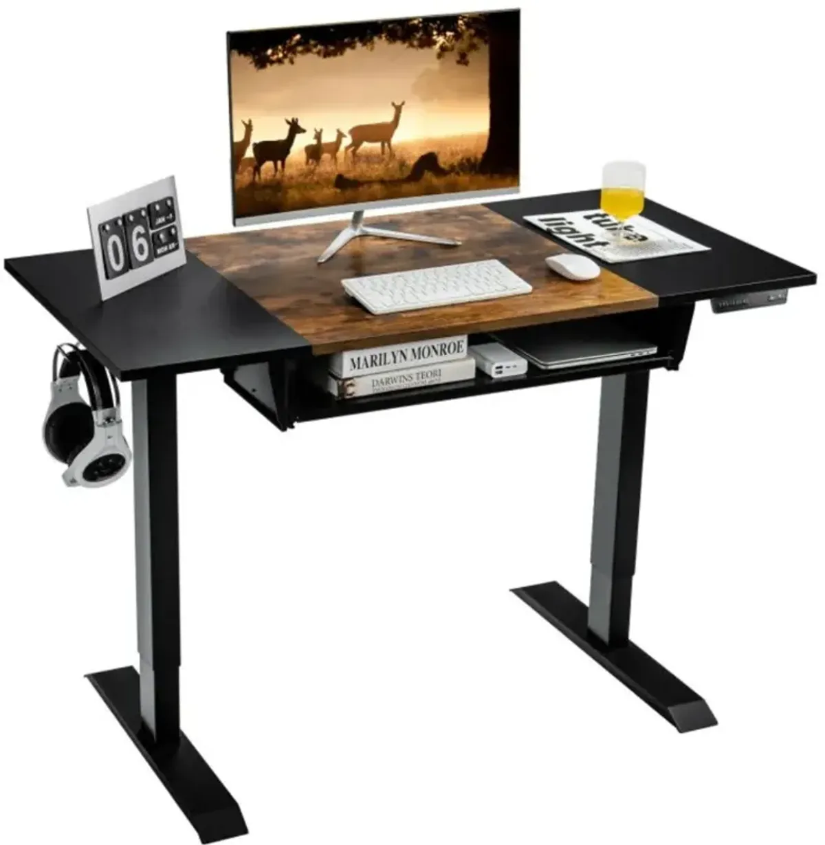 Hivvago 48 Inch Standing Desk with Keyboard Tray