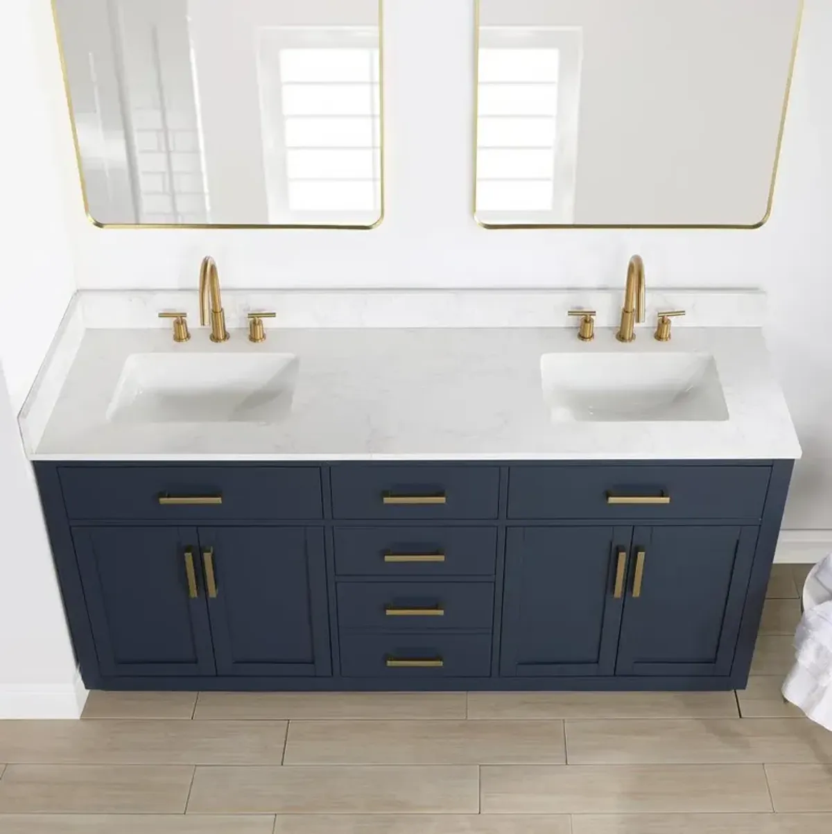 Altair 72 Double Bathroom Vanity in Royal Blue with Mirror