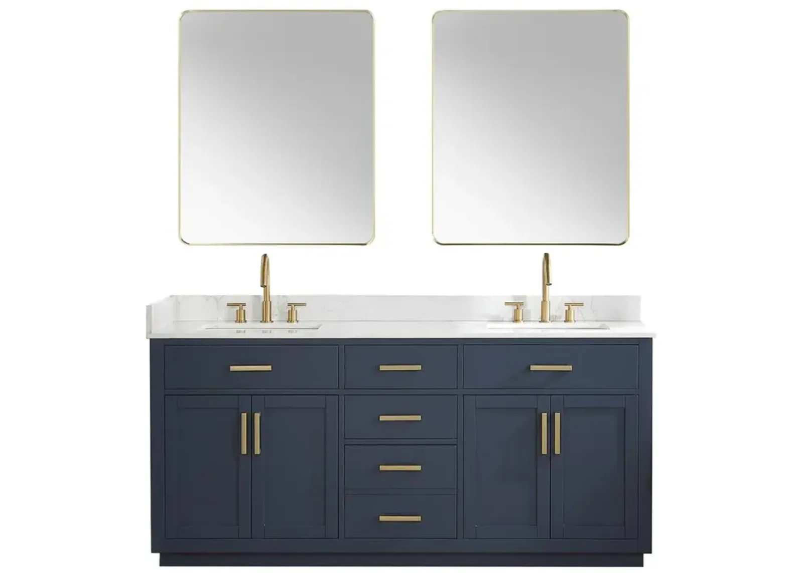 Altair 72 Double Bathroom Vanity in Royal Blue with Mirror