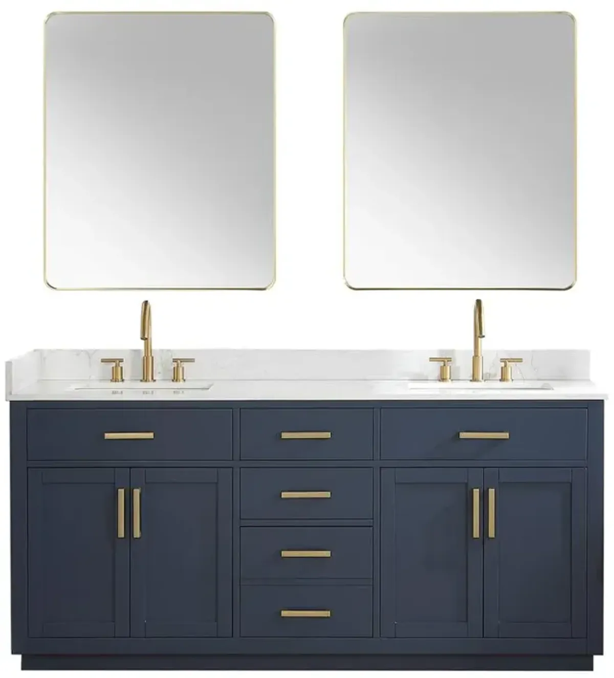 Altair 72 Double Bathroom Vanity in Royal Blue with Mirror