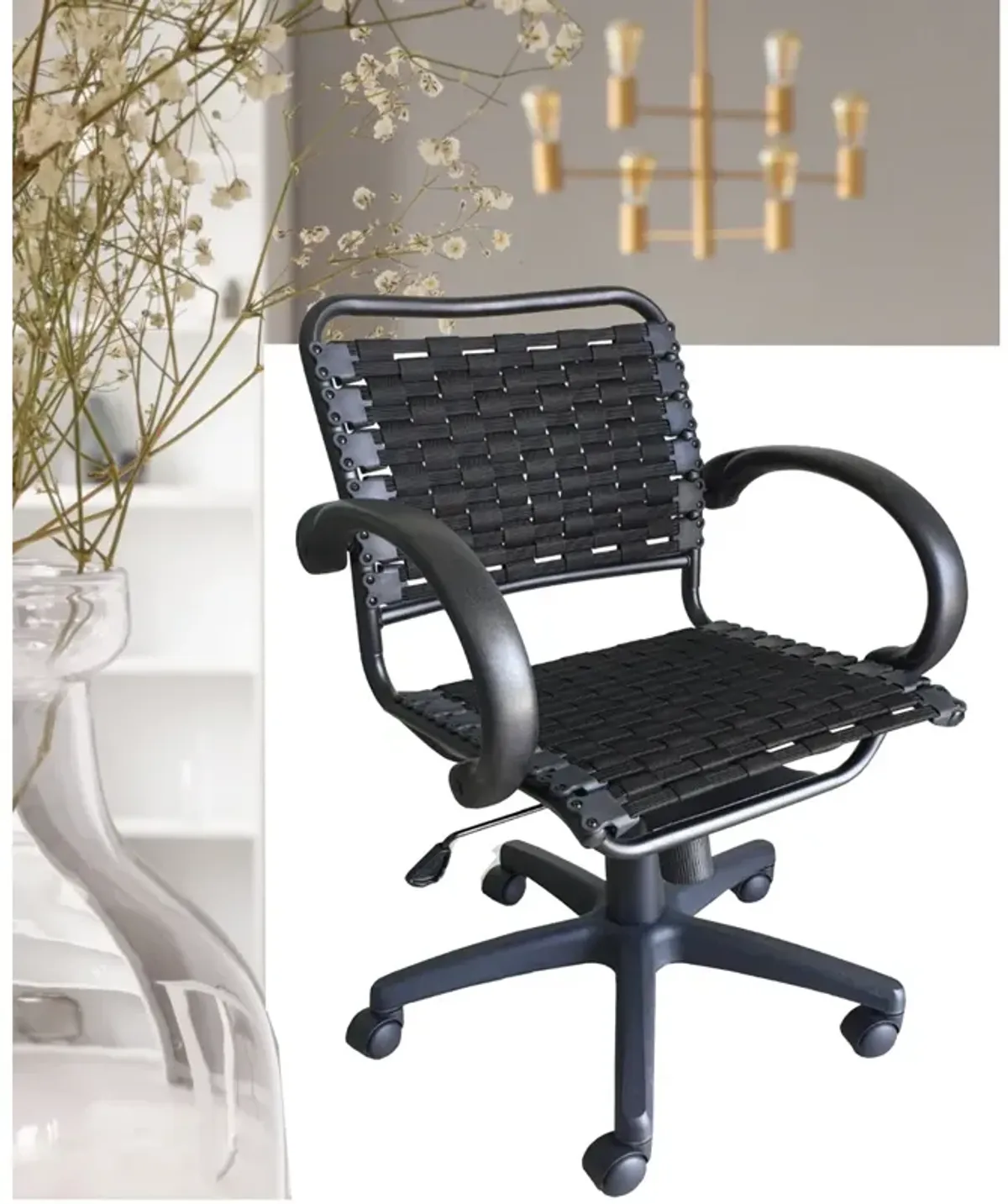 Bungee Arm Office Chair With Black Coating