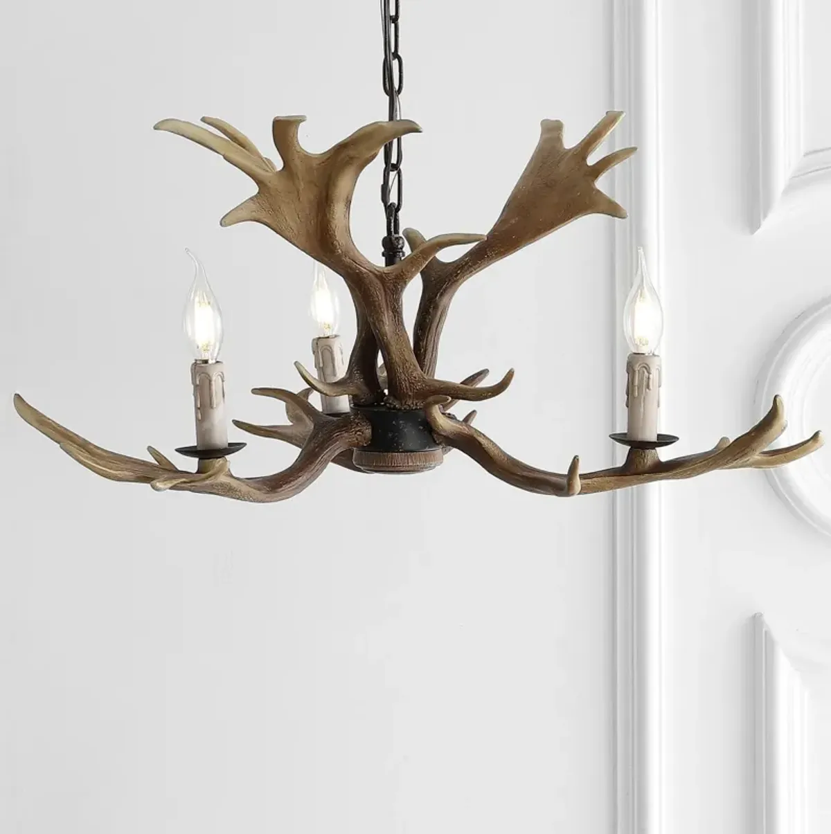 Speller Adjustable Resin Antler 3-Light LED Chandelier