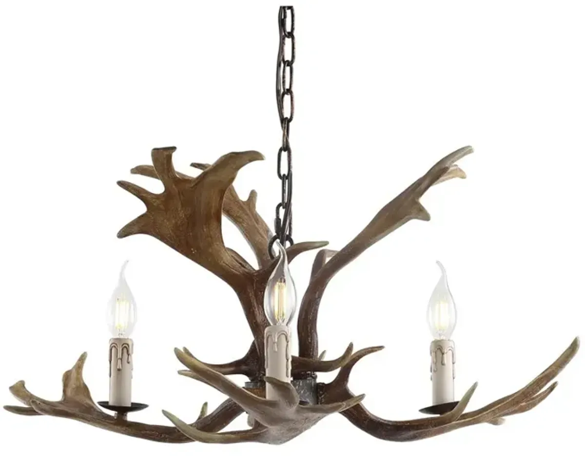 Speller Adjustable Resin Antler 3-Light LED Chandelier