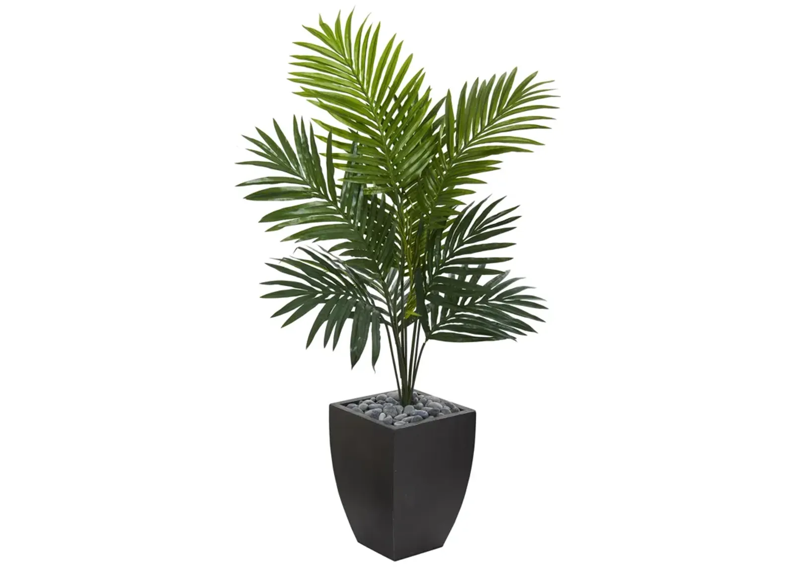 HomPlanti 4.5 Feet Kentia Palm Artificial Tree in Black Wash Planter