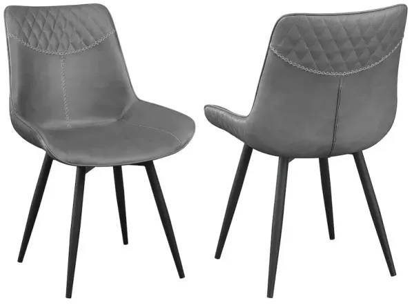 Brassie Upholstered Swivel Dining Side Chair Grey (Set of 2)