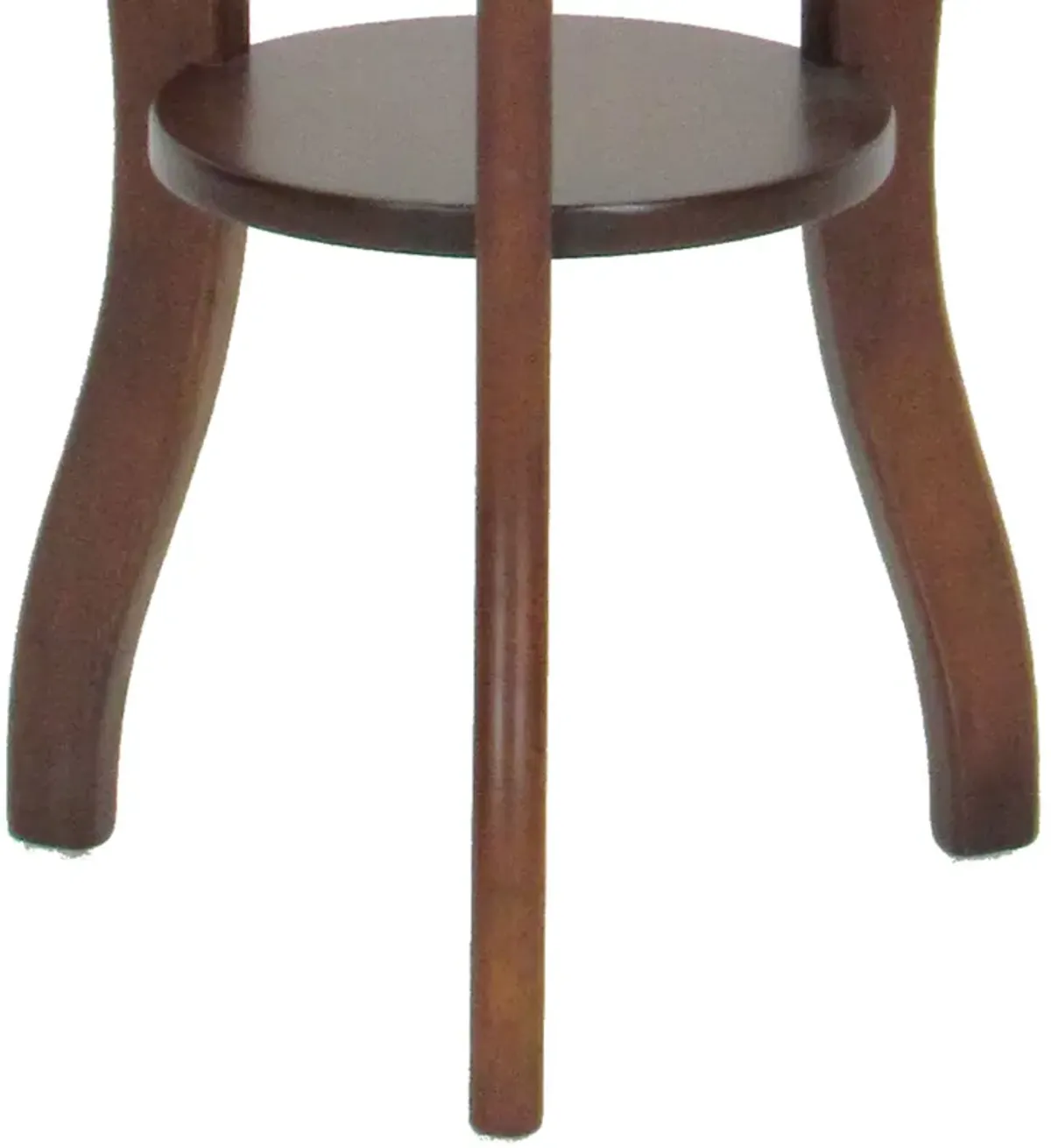 31.5 Inch Round Pedestal Stand with Open Bottom Shelf and Flared Legs,Brown-Benzara